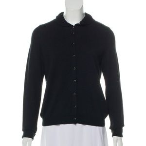 Vanessa Seward merino wool and silk blend round frill collar cardigan